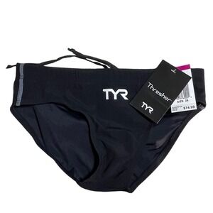 TYR Thresher Mens Swim Brief Black Size 26 FINA Approved Racing Suit TYRPH01R